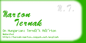 marton ternak business card